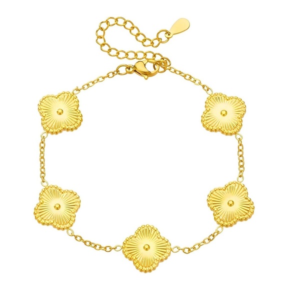 Elegant Gold Flower Bracelet - Picture 1 of 3